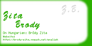 zita brody business card