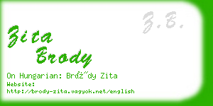 zita brody business card